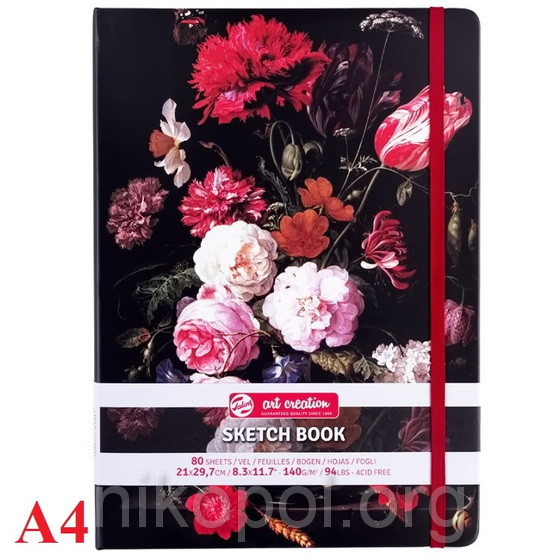 Скетчбук (блокнот для малювання) Talens Art Creation 80 аркушів А4 140г/м2 29,7х21см, Натюрморт з квітами