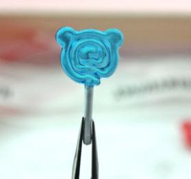 Мініатюра льодяник ведмедик 2.5 см Блакитний, фото 1