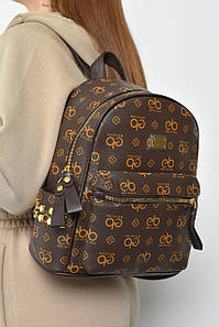Рюкзак жіночий з принтом коричневого кольору 169315P