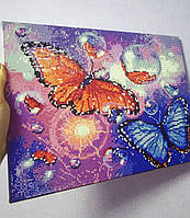 Алмазна мозаїка "Казкові метелики" 30*40 см, картина на підрамнику