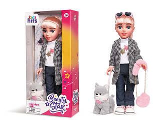 Лялька KH33/001 Beauty Star Fashion Girl з песиком та сумочкою лялька 46 см