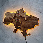 Дерев’яний настінний годинник з підсвіткою ''Російський військовий корабель, іди нах*й", фото 6