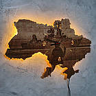 Дерев’яний настінний годинник з підсвіткою ''Російський військовий корабель, іди нах*й", фото 7