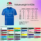 Малинова 🌸 Яскрава базова футболка літо в 33 кольорах /oversize/unisex/ Fruit of the loom Valueweight, фото 2