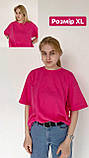Малинова 🌸 Яскрава базова футболка літо в 33 кольорах /oversize/unisex/ Fruit of the loom Valueweight, фото 3