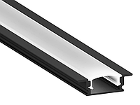Профиль алюминиевый LEDUA АЛ-01 + рассеиватель для LED ленты врезной 2 м Черный