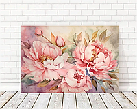 Картина на полотні Pink art peonies натуральний холст 1440 УФ CMYK