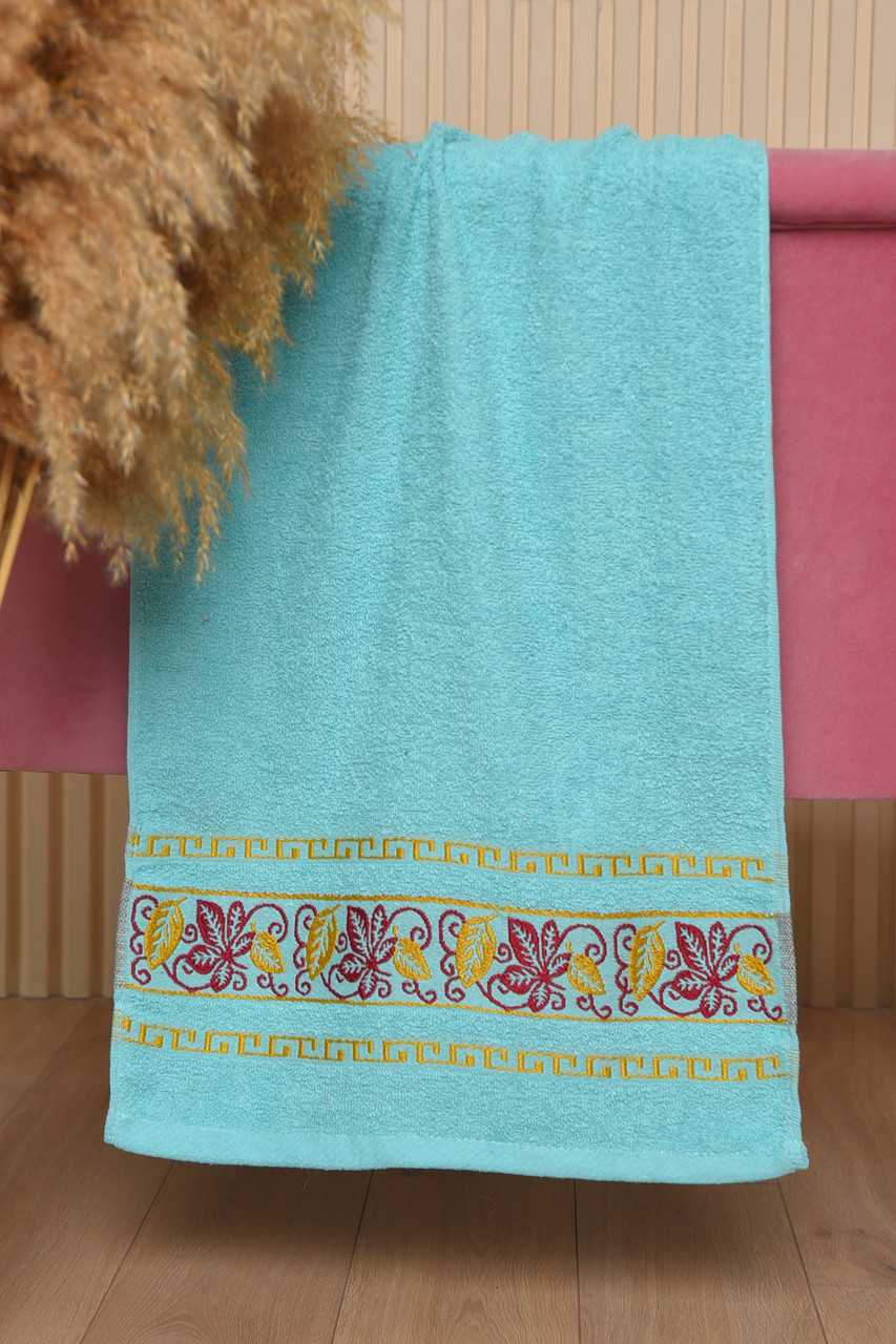 Рушник для обличчя махровий блакитного кольору 168179P, фото 1