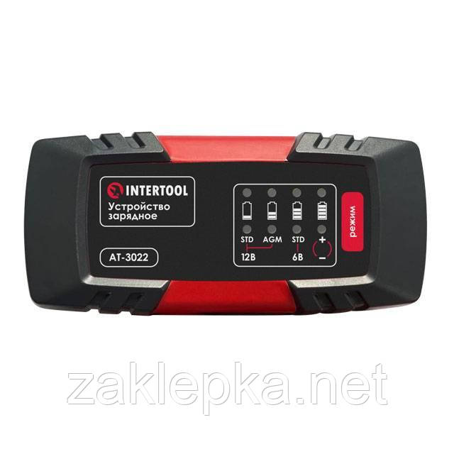 Зарядний пристрій 6/12 В, 2 А, 230 В, макс. ємність заряджуваного акумулятора 1.2-60 а/год INTERTOOL AT-3022