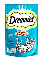 Ласощі для кішок DREAMIES (Дримис) у вигляді хрустких подушечок з Лососем 60 г