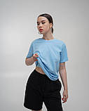 Небесно блакитна💙 футболка бавовняна oversize 33 кольори великого розміру Fruit of the loom Valuweight S, фото 11