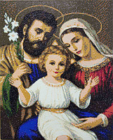 Алмазная мозаика вышивка Икона Святое семейство Иосиф Дева Мария Иисус на подрамнике полная 5d 40х50