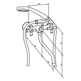 SOLONE JIK7-A102-A Змішувач для ванни довгий гусак, фото 2