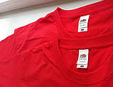 Червона❤️ Базова oversize футболка Fruit of the loom Valueweight 100% бавовна однотонна // 33 кольори //, фото 7