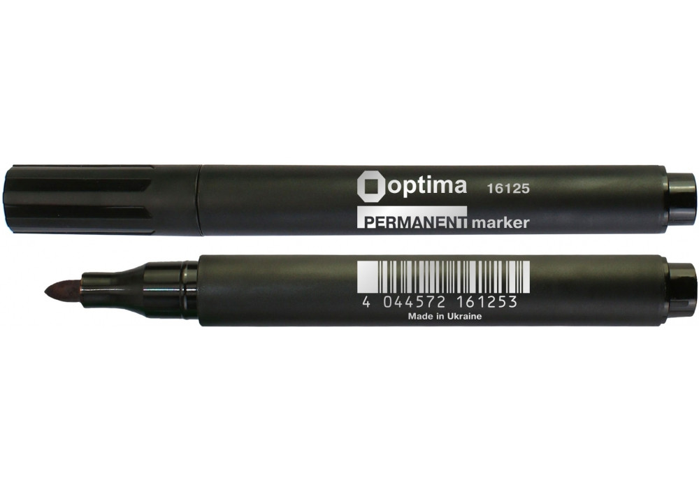 Маркер перманентний OPTIMA 2-3 мм, 10 шт, чорний