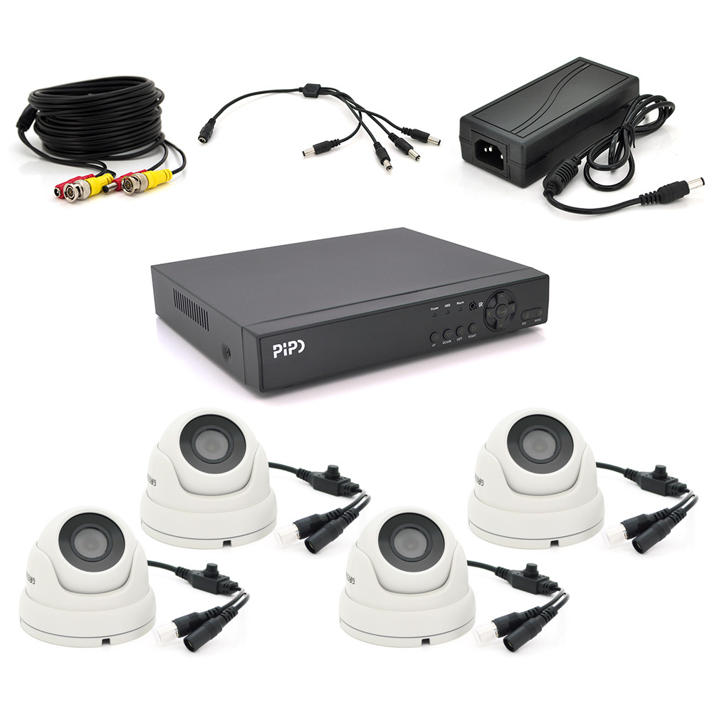Комплект видеонаблюдения Outdoor/Indoor AHD 011-4-5MP PiPo+ GreenWave ( Xmeye ) - фото 1 - id-p2058179611