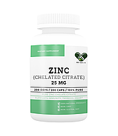 Цинк таблетки 25 мг 200 капсул Zinc Zitrate Chelated 25 mg Цинк для организма EN`VIE LAB