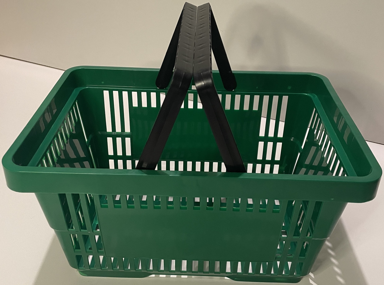 Кошик пластиковий купівельний 22 (20) л, кошик для покупок зеленого кольору