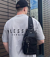 Мужской кожаный рюкзак-слинг на одно плечо VL06A