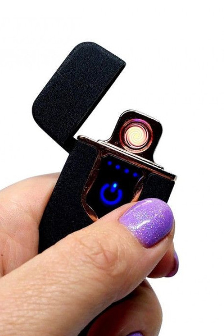Запальничка USB Supretto з дисплеєм вітрозахисна 166919P, фото 1