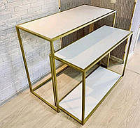 Стійка гірка з 2-х столиків для викладки товарів для магазину, бутіка