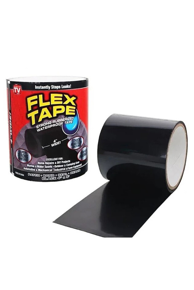 Надміцна скотч-стрічка Flex Tape 100 мм х 1.5 м чорна 166115P