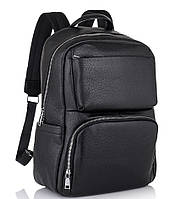 Мужской кожаный рюкзак для ноутбука черный Tiding Bag B3-154A