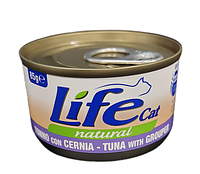 Консерва LifeCat Tuna With Grouper для кошек от 6 месяцев, с тунцом и окунем, 85 г