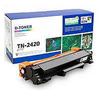 Совместимый картридж BROTHER TN-2420 Black, повышенной емкости, 3000 стр., D-TONER (DT-TN2420-BK)