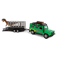 Игровой набор Land Rover TechnoDrive 520178.270 с прицепом и динозавром, Vse-detyam