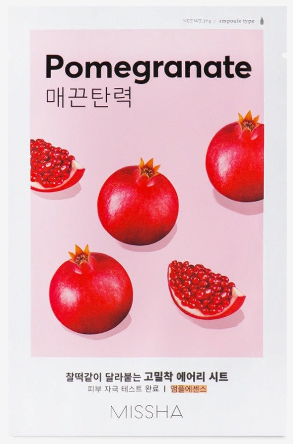 Лінійка тканинних масок для обличчя Missha Airy Fit Sheet Mask Pomegranate (гранат) 19 г