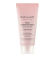 Гіалуронова маска з глиною та трояндою Mary&May Rose Hyaluronic Hydra Wash Off Pack 30 г