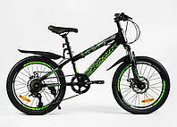 Детский спортивный велосипед Corso CRANK LTWOO-A2 20" 7 скоростей Black (137751)