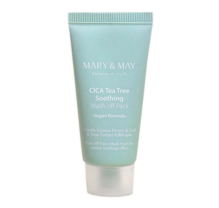 Глиняна маска з центелою та чайним деревом Mary&May Cica Teatree Soothing Wash Off Pack 30 г, фото 1