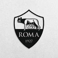 Картина из дерева панно на стену резное FC Roma TWD WALL51017L 59x76см Черный Спорт Вертикальная Без рамы