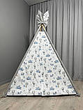 Вігвам дитячий Звірята та літачки БОНБОН з Кошиком Повний комплект, вігвам для хлопчика, вігвам для дітей, дитячий будиночок, фото 3