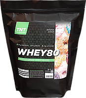 Протеїн для набору м'язової маси Whey 80 Muscle Grow смак банановий пончик 2 кг TNT Nutrition