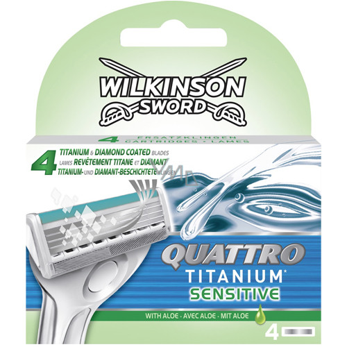 Змінні касети для гоління Wilkinson Sword Quattro Titanium Sensitiv — 4 шт (00301)