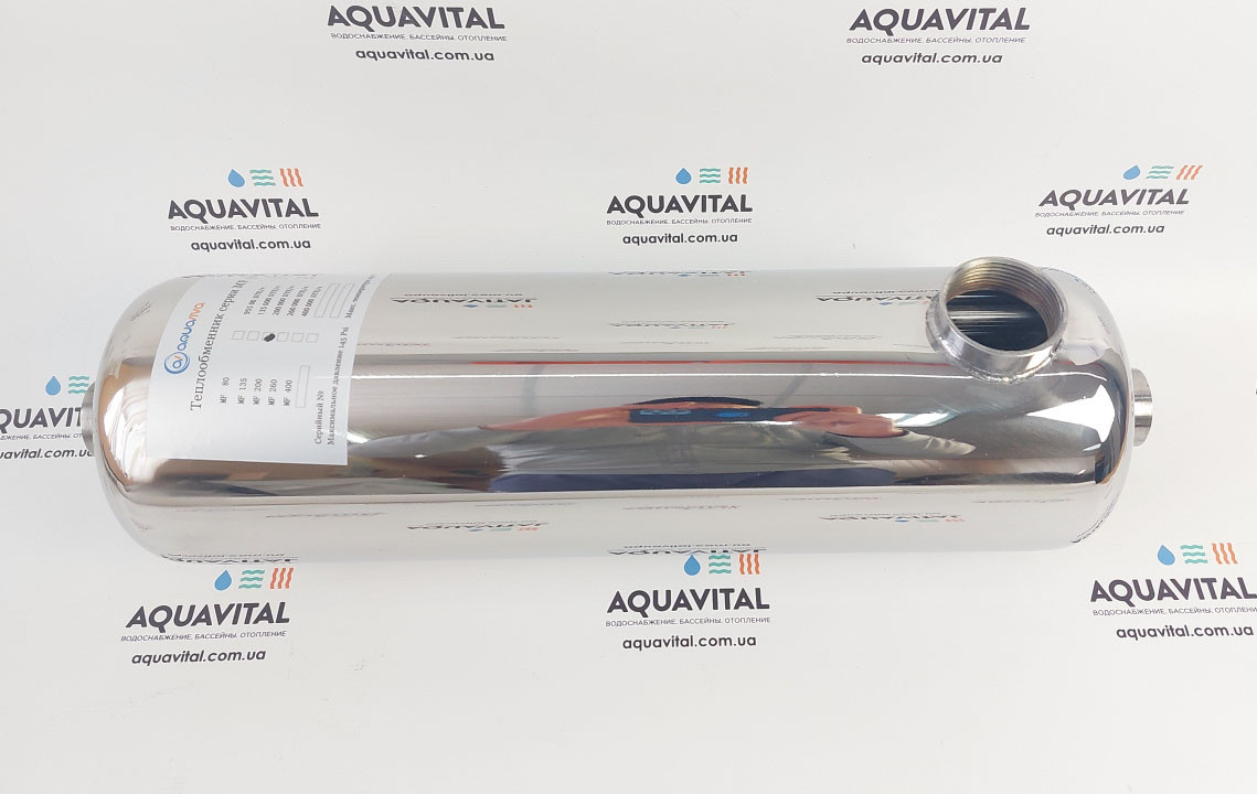 Трубчастий теплообмінник Aquaviva MF–400 / 120 кВт / нержавіюча сталь 304L