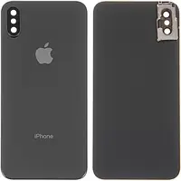 Задняя панель корпуса (крышка аккумулятора) для Apple iPhone X, нужно снять стекло камеры, оригинал, Черный