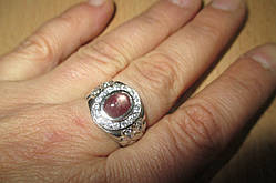 Срібний перстень "Африка" з зірчастим рубіном , розмір 17,2