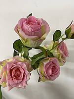 Роза искусственная кустовая премиум розовая