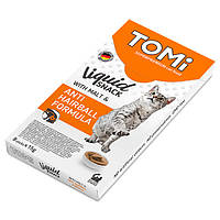 TOMi Liquid Snack Malt & Hairball жидкое лакомство для кошек с солодом 15г/8шт