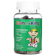 Ехінацея для дітей з вітаміном С і цинком, 60 жувальних таблеток Gummi King