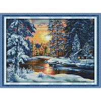 Зимовий ліс Набір для вишивання хрестиком з друкованою схемою на тканині Joy Sunday F686