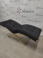 Кушетка LASHMAKER 2 в 1 велюр Сірий із золотим