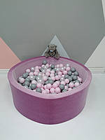 Детский бархатный сухой бассейн Maikinbaby и 150 шт шаров Розовая Пудра
