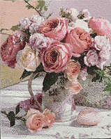 Алмазна мозаїка вишивка Весільний букет троянд на підрамнику повна 5d 40х50 см