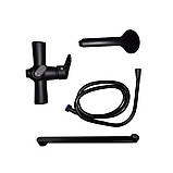 Смеситель для ванны Lidz Nicole 005 с поворотным изливом (c душевым гарнитуром) (k35) LDNIC005BLA45183 Black, фото 7