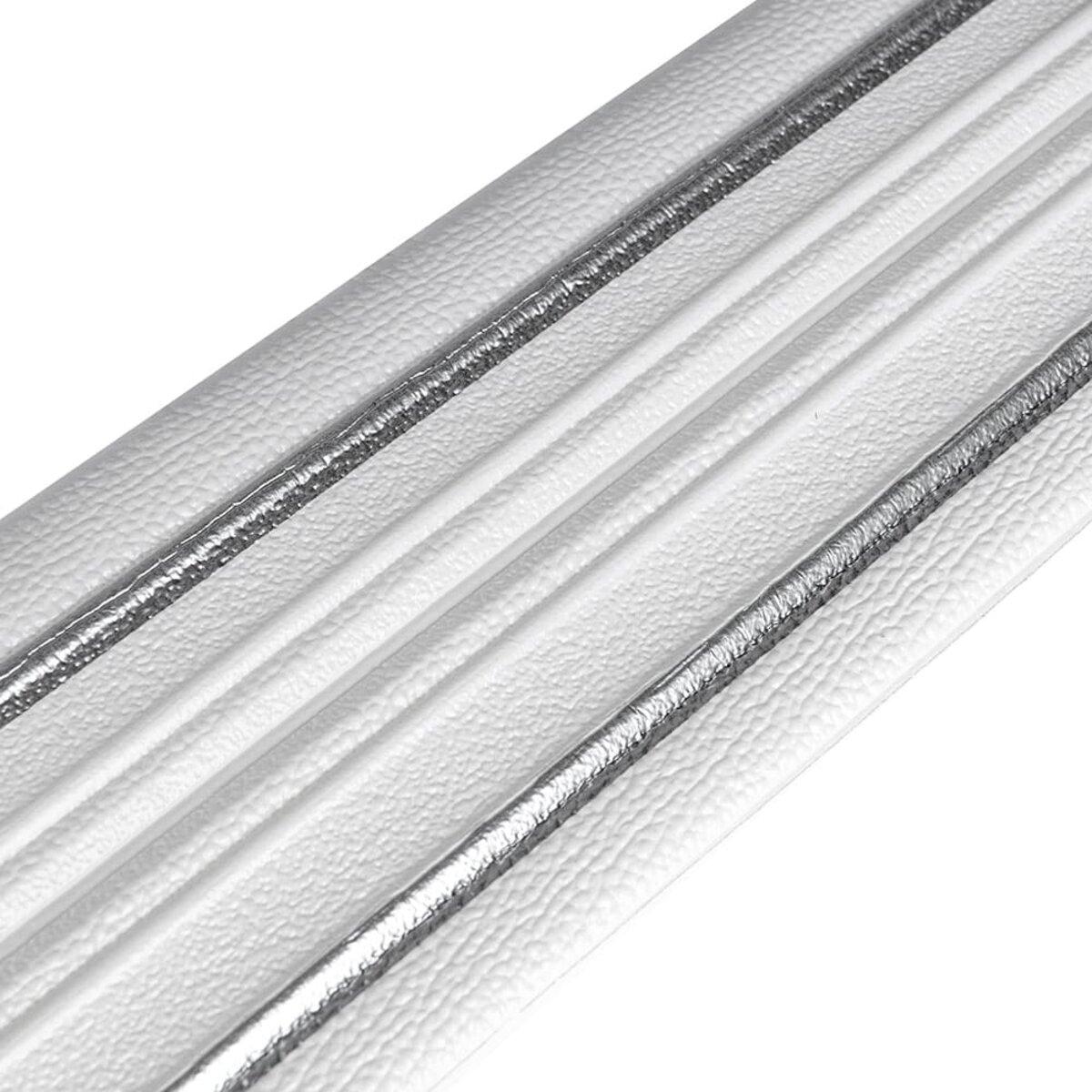 Плінтус РР самоклейний 2300х140х4мм Білий із сірою смужкою (D) SW-00001809